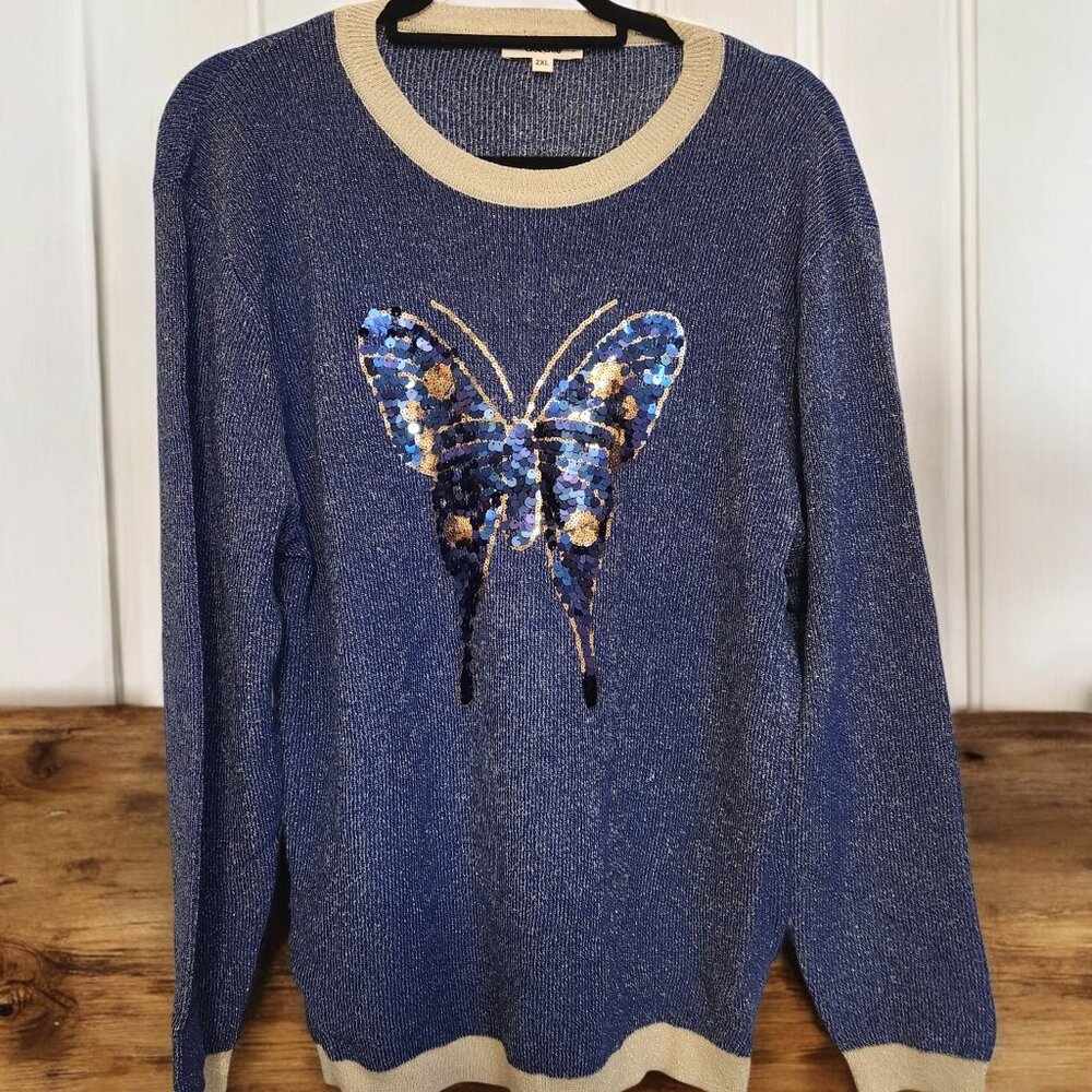GeeGee NWT 2XL Cotton Blend Top | Soft Stretchy Casual Everyday Sweater - Picture 2 of 12